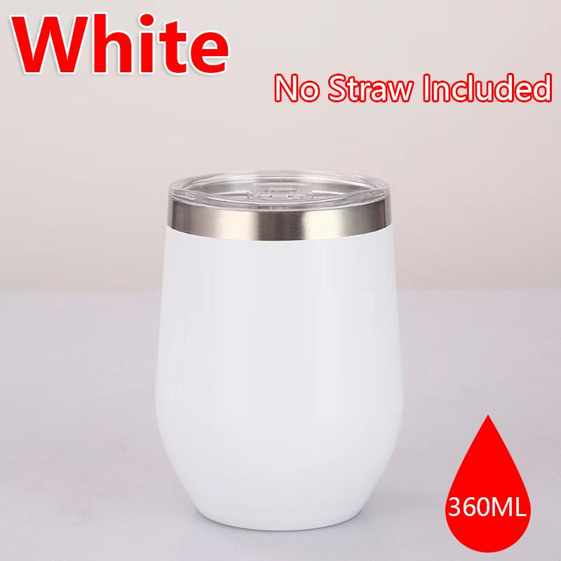 360ml Stainless Steel Eggshell Wine Tumbler Double Wall Vacuum Insulated Cup for Coffee Tea Office Home Travel