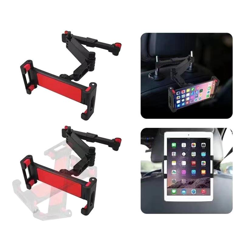 Car Rear Headrest Phone Holder Adjustable Telescopic Tablet Mount Stable Back Seat Bracket for Road Trips Kids Watching