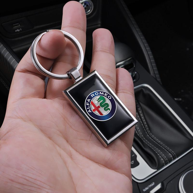 IJHD3 Car Keychain Auto Emblem Keyring Pendant Accessories For Alfa Romeo Giulietta 159 Mito Giulia Stelvio 147 156 Tonale Brera Disco