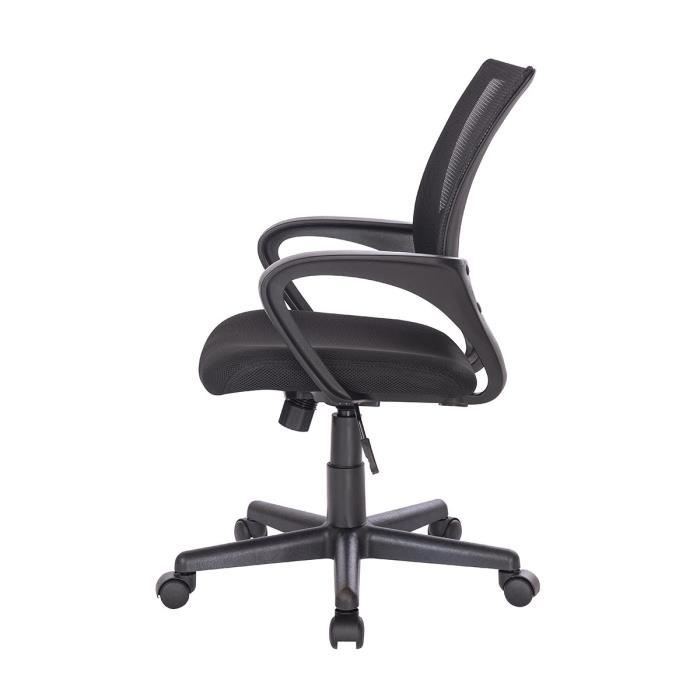 KITA Регулируемый офисный стул - Черный - Д 57 x Г 56 x В 88/100 см