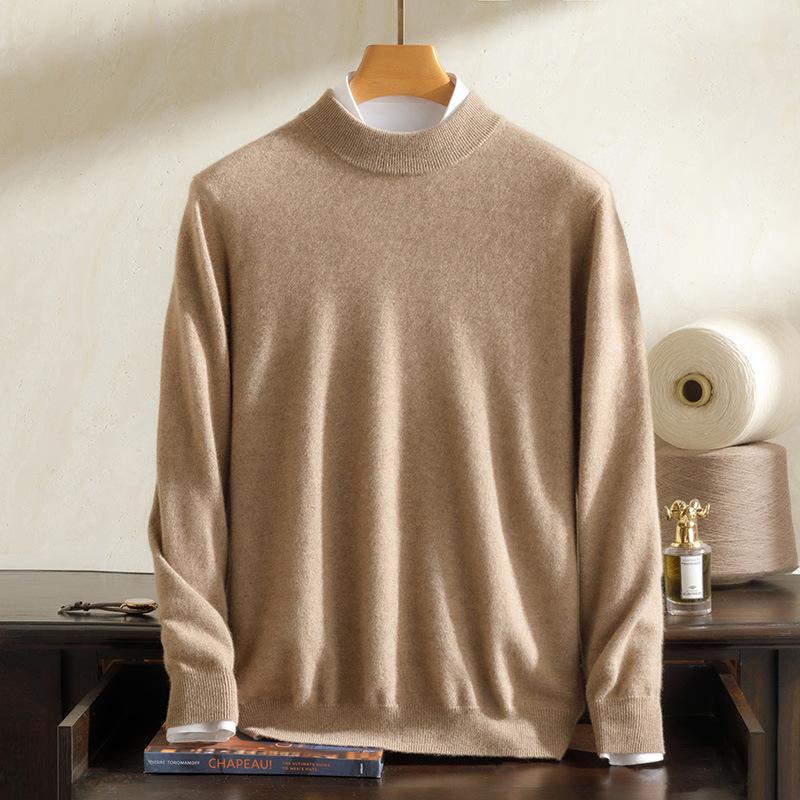 Новый свитер из 100% кашемира с полувысоким воротником, подростковый, высококачественный свитер из чистого кашемира для мужчин