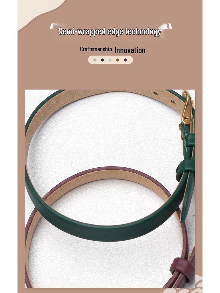 Eight Treasures Gold Compass Bracelet: Women's Genuine Leather & Silk Jewelry Watch Strap with Rain Silk Texture.