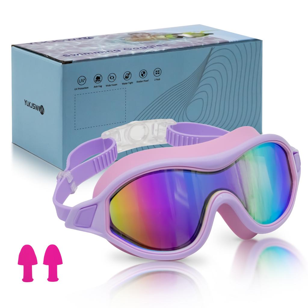 Очки для плавания Swimmin с большой оправой, водонепроницаемые и противотуманные, для мужчин и женщин, взрослые, плоские, для плавания