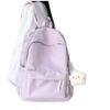 Backpack Minimalist Solid Color Lightweight School Bag for Middle High School College Girls Travel Casual Daypack