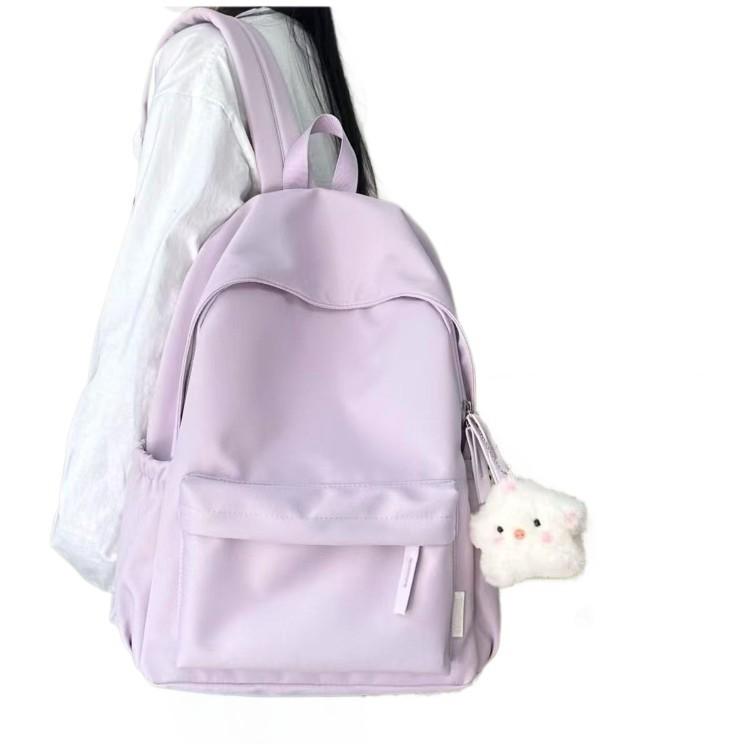 Backpack Minimalist Solid Color Lightweight School Bag for Middle High School College Girls Travel Casual Daypack