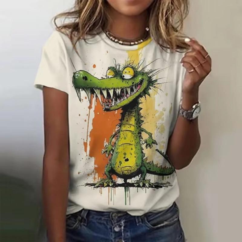 Модные летние футболки с принтом для маленьких девочек в формате 3D, женская уличная одежда, повседневная одежда в стиле Харадзюку Y2k с коротким рукавом, футболки с круглым вырезом, топы, одежда