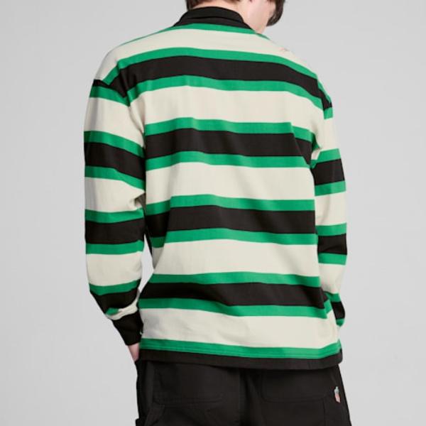 Puma X Carrots Collaboration Fashion Вышитый значок моркови в полоску с длинным рукавом Поло Рубашки поло унисекс Белый Черный Зеленый 627444-86