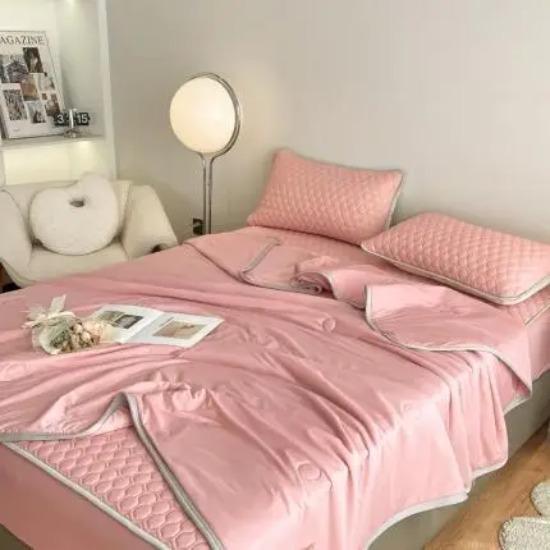 Новое Летнее Одеяло из Прохладного Шелка Однотонное, Мягкое и Удобное Одеяло для Кондиционера, Односпальное, для Взрослых, Подарочное Одеяло