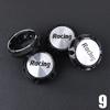 4PCS JDM Sport Rim Cap Clip 56mm Racing Sport Emblem Sticker Wheel Center Caps Hub Cap Black & Silver