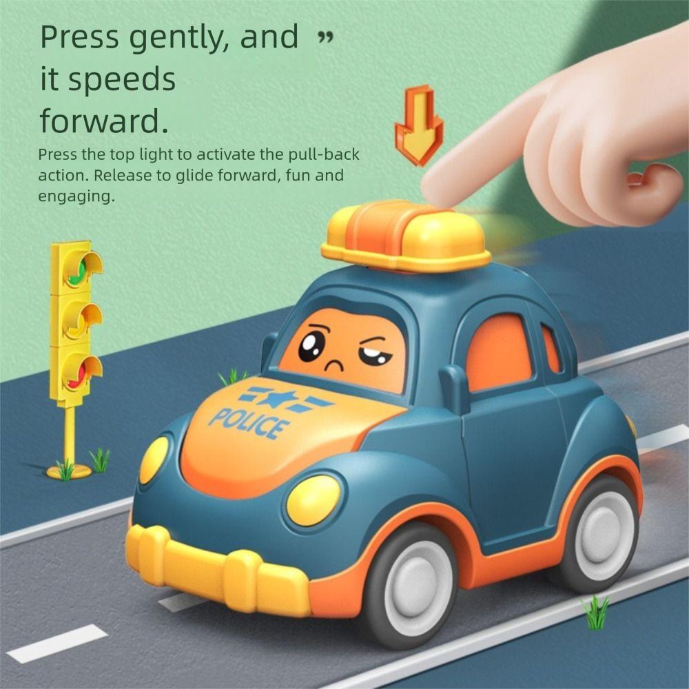 Plastic Mini Press Go Vehicles Mini Size Inertia Pull Back Cars Crawling Toys Early Education