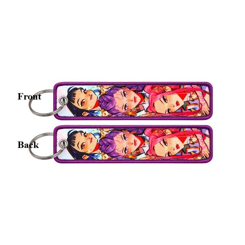 Cartoon Anime Trend Girl Woven Label Keychain Bag Pendant Backpack Hanging Decoration Fabric Keychain Fashion Gift Small Toy