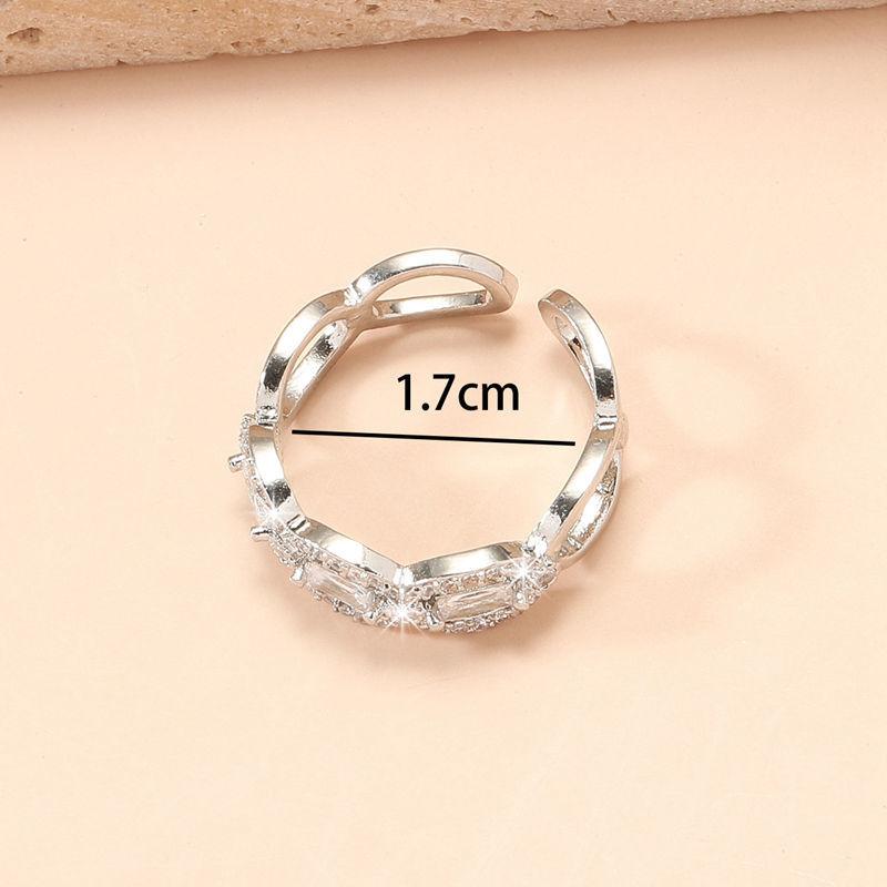 Кольцо GemChic для женщин, изысканное, геометрическое, с вставкой из циркона, регулируемое, женское, сверкающее, модное, подарок на день рождения, Рождество, ювелирные изделия