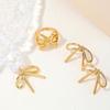 Stylish Bowknot Jewelry Set Personalized Necklace Ear Studs Rings Adornment