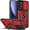 Case for Xiaomi 12 Pro - Red - Rigid - Shockproof - 360° Rotating Stand - Camera Protection