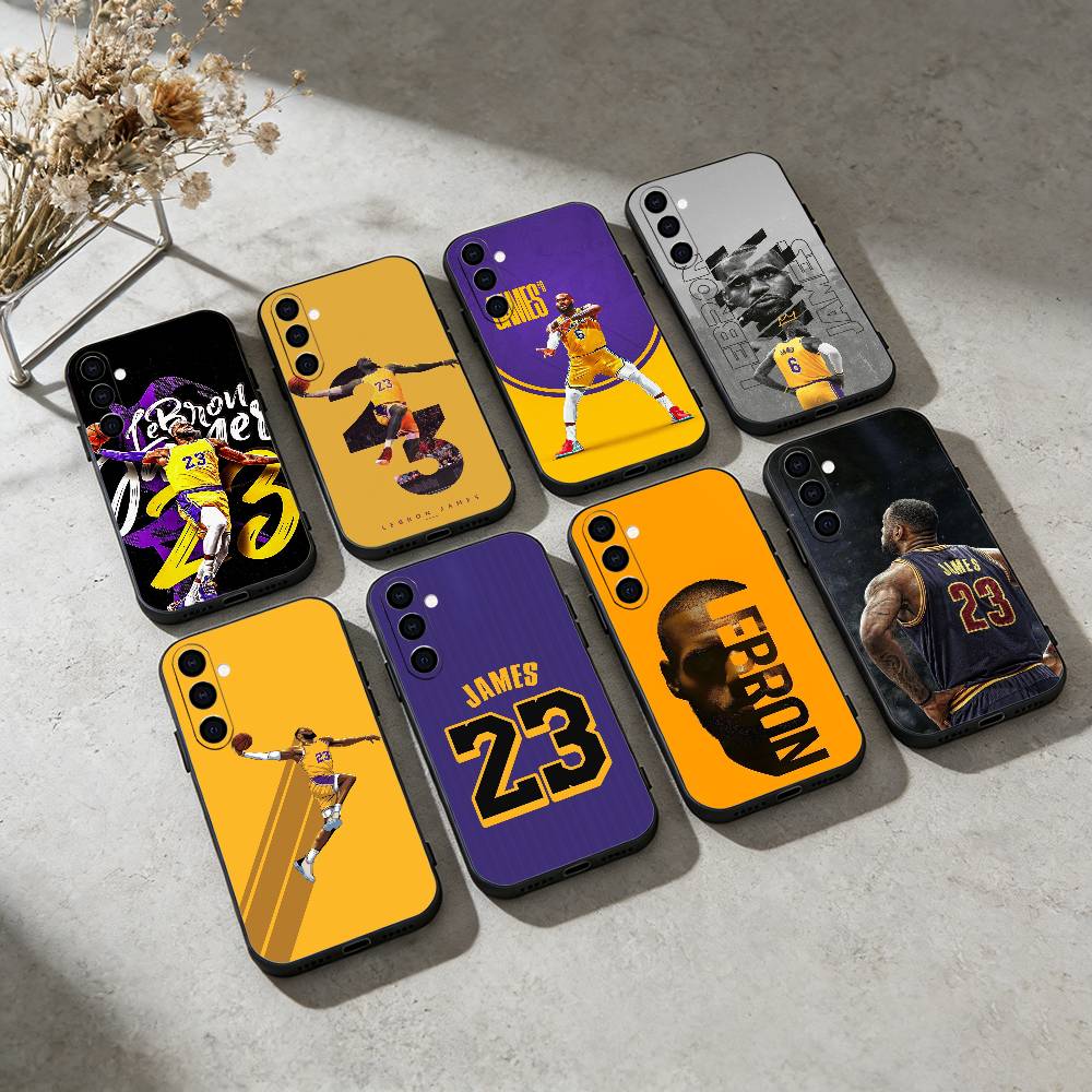 Чехол для телефона L-Lebron James 23 для Samsung Galaxy A13, 21s, 22, 31, 32, 52, 53, 71, 72, 73, Мягкий черный чехол