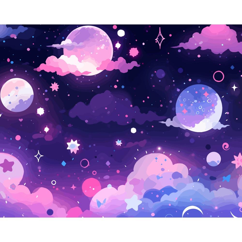 40x50 см Картина по номерам Фэнтези Звездный мир Рисунок на холсте Ручная роспись Художественный подарок Домашний декор DIY Кит Животное Девушка Наборы картинок