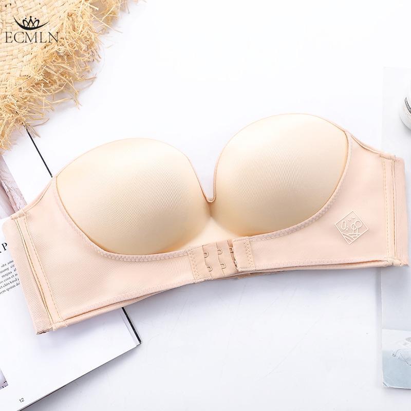 Front Closure Sexy Push Up Bra Women Invisible Bras Underwear Lingerie for Female Brassiere Strapless Seamless Bralette