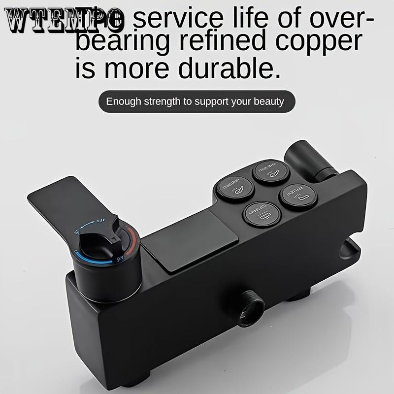 Черная светодиодная душевая система с цифровым дисплеем - 4-режимная ручная и дождевая головка, настенная, полный комплект для модернизации ванной комнаты