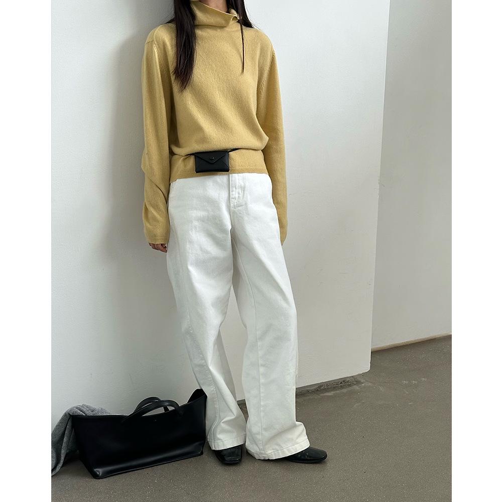 Женская корейская шерстяная водолазка свободного кроя с длинными рукавами Everture для зимы