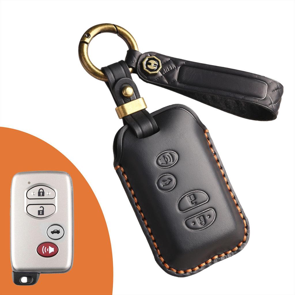 Retro Leather Key Cover for Toyota Prado and Camry