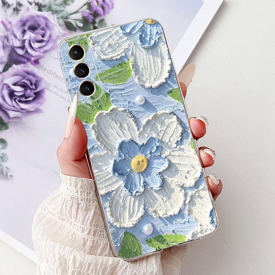 Чехол для Samsung Galaxy S21 FE S21 Plus, чехол с рисунком «Цветы», мягкий тонкий чехол для телефона, для Samsung S21 Ultra S 21 S21+
