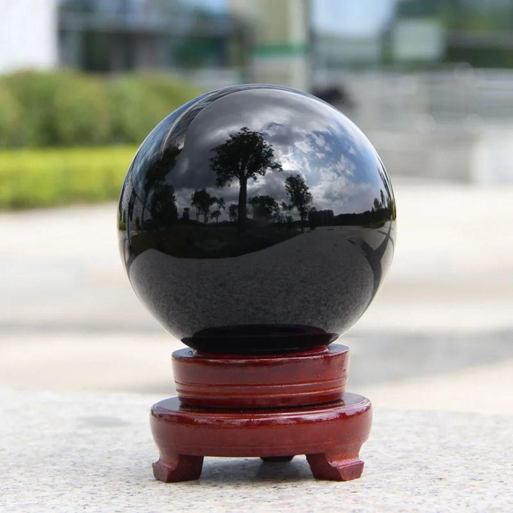 20/30/40/50mm Black Obsidian Sphere Large Crystal Ornament Home Decor Crystal Ball Table