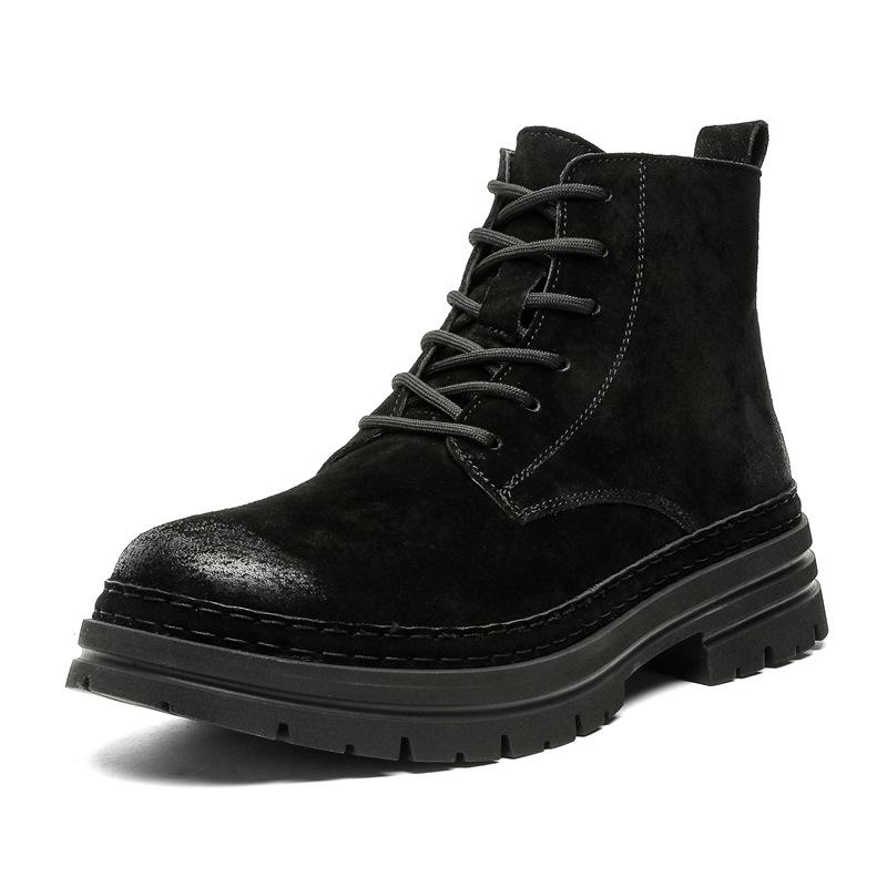 Ботинки мартин мужские осенне-зимние новые ботинки цвета ревеня повседневные рабочие ботинки средней высоты универсальные короткие ботинки 4518-J