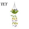 Waterproof Garden Hanging Lights Solar with Butterfly And Plant Decor, Dusk-To-Dawn Intelligent Light Gift for New Home Control Outdoor Lights,