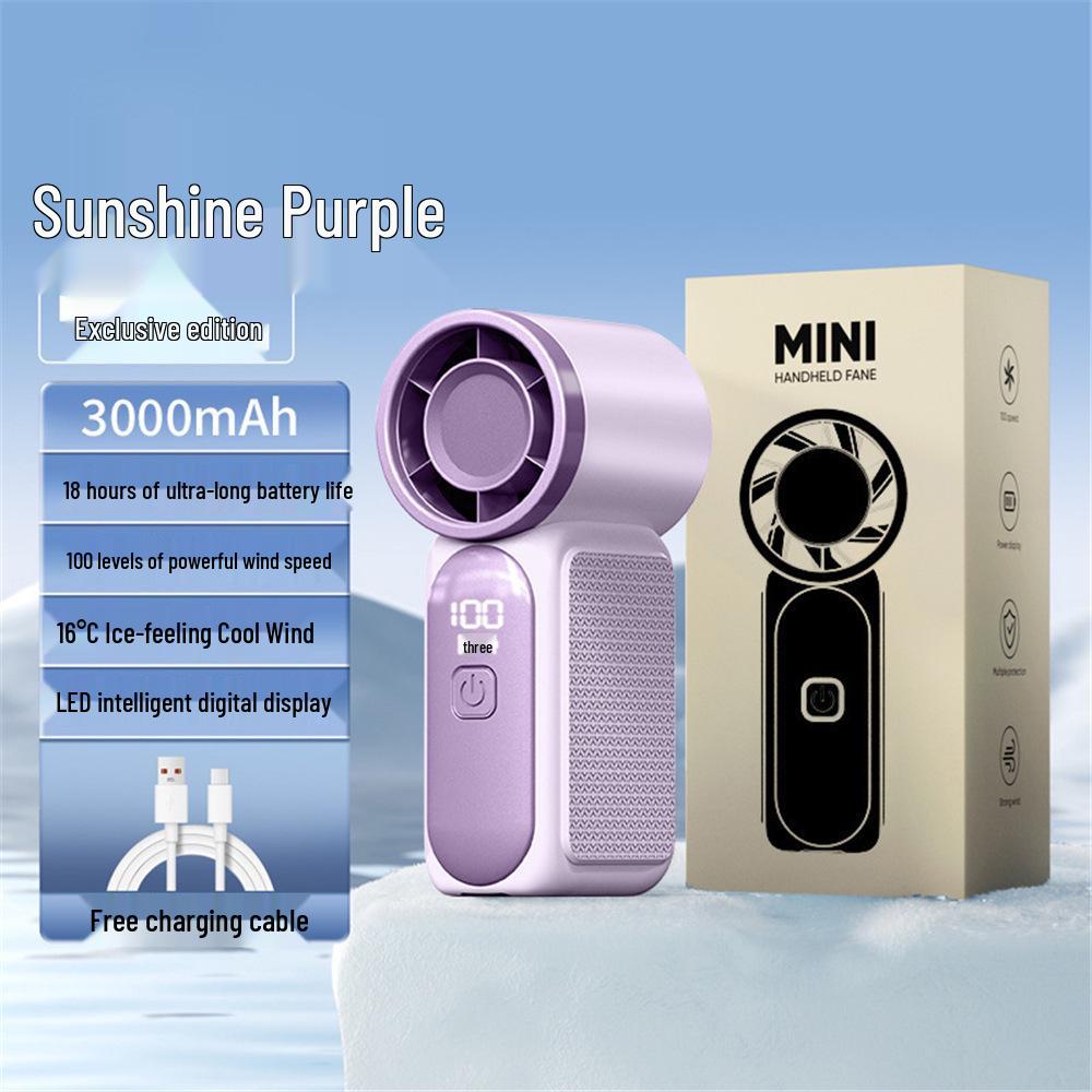 2025 Turbo Mini Handheld Fan: High-Speed, USB Rechargeable, Long Battery Life, Portable & Powerful for Outdoor Use