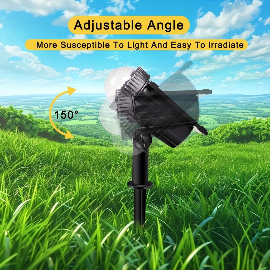 RGB Солнечные газонные светильники Светодиодное наружное освещение 7 цветовых режимов Водонепроницаемая светодиодная проекционная лампа для двора Садовые декоративные светильники