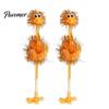 Fun Prizes for Classroom Cartoon Ostrich Plastic Ballpoint Pens, Funny Freestanding Pen, 0.5mm Pen Tip, Creative Office Desk Toys Furry Writing