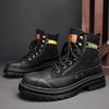 Мужские ботинки холщовые новинка зимние повседневные туфли роскошные до щиколотки платформа для пешего туризма безопасность мотоциклетные челси тактические ковбойские боевые