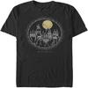 Мужская футболка Harry Potter, линия Хогвартса, с коротким рукавом, черная, размер L