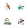 Guitar Cat-shape Brooch Accordion Animal Theme Metal Pin Temperament Women Suit Lapel Pins  Women