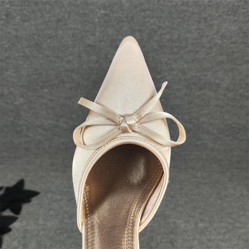 Summer High Heel Women Slippers Fashion Pointed Toe Muels Shoes Ladies Elegant Party Dress Sandalias Women Slippers Sandals