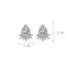 BELLA BOX Fashion Water Drop Zircon Sapphire Stud Earrings Lady Party Accessories