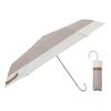 Ogawa Folding UV Perfect Gift for or Any Other Special LINEDROPS 57408 Women's Parasol, 99.9% Protection, White/Greige, Water-Repellent, Stylish,