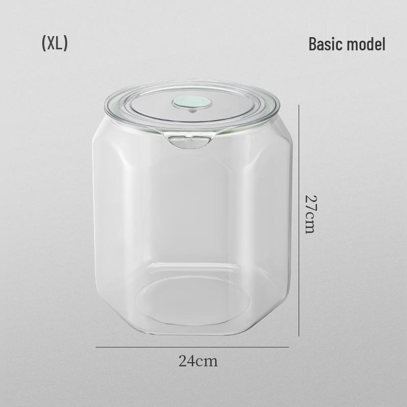 Food-Grade Transparent Storage Jar - Thickened, Moisture & Dust-Proof, Fresh-Keeping Kitchen Grain Container.