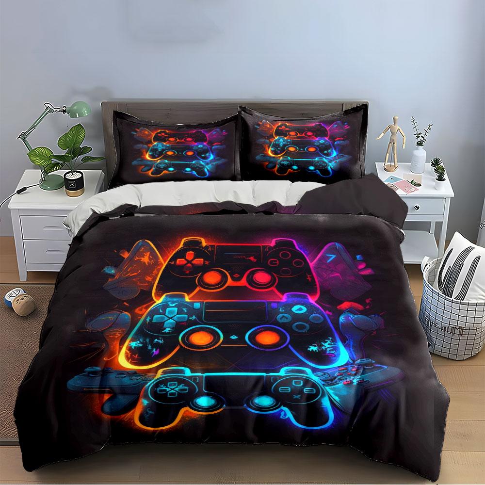 "Colorful Controller Bedding Set" Bedding Duvet Cover Set Duvet Cover Pillowcases (1 * Duvet Cover 2 * Pillowcases, without duvet insert)