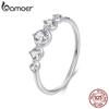White Gold Plated Bubble Ring for Women, 925 Sterling Silver Delicate Sparkling CZ Eternity Half Band Engagement Jewelry