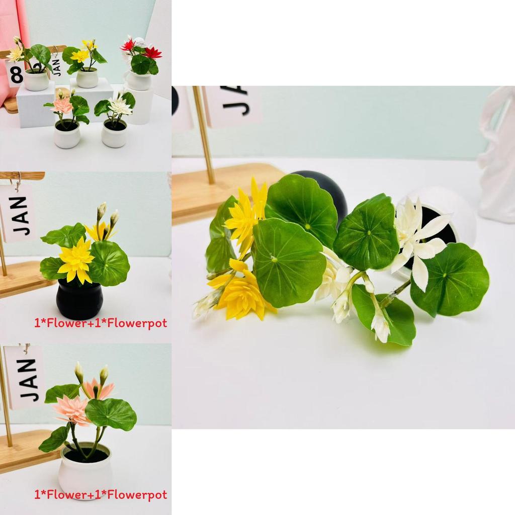 Реалистичное искусственное растение лотос из шелка и пластика для офиса и жилого пространства