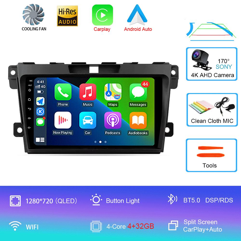 Автомобильное радио Android 14 Carplay для MAZDA 2007 2008 2009 2010 - 2014 CX-7 CX7 CX 7 Навигация GPS Мультимедийный проигрыватель стерео Wi-Fi BT