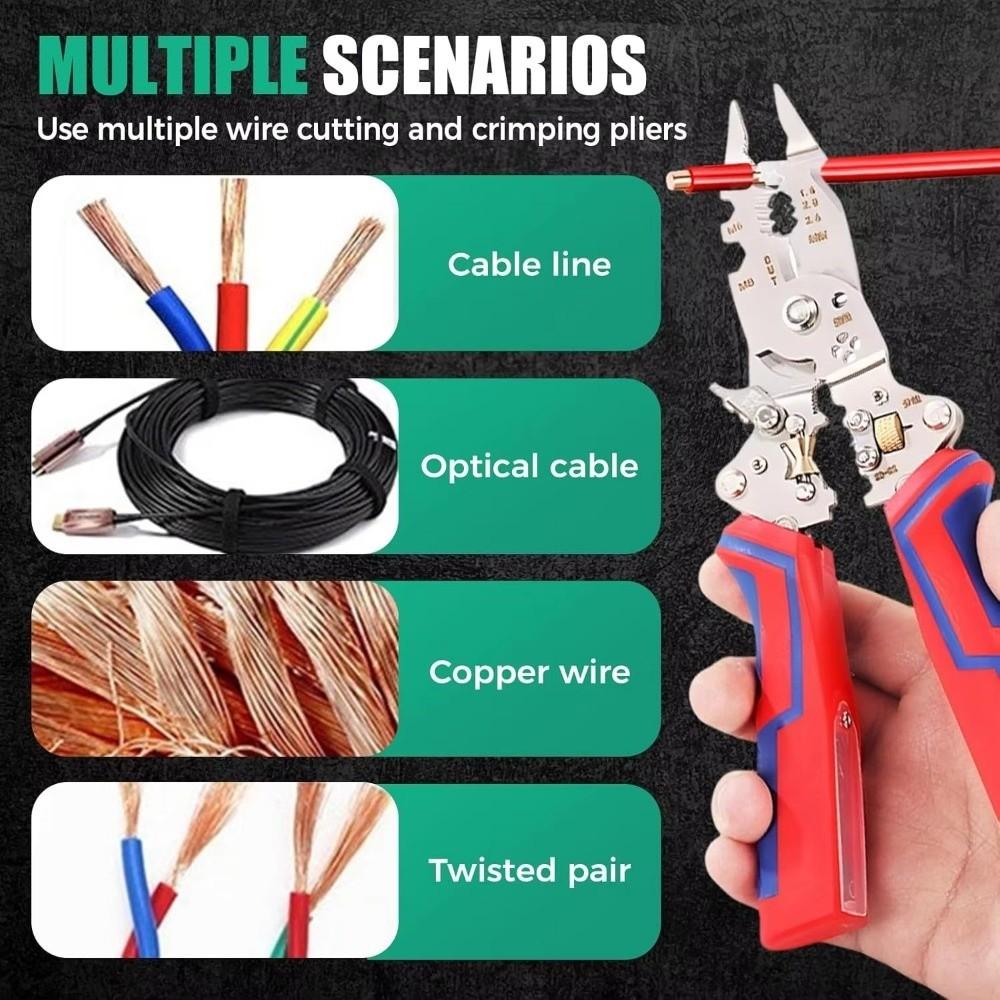 Foldable Design Electrical Wire Stripper Cable Cutter Pliers DIY Cable Maintenance