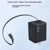 65 Вт Супер Быстрая Зарядка Type C USB Зарядное Устройство Для Телефона С Выдвижным Кабелем USB C Для Быстрой Зарядки Телефона