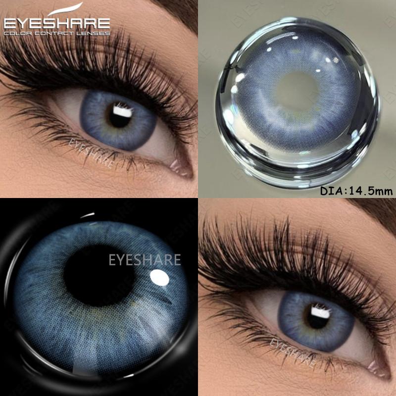 Eyeshare 1 пара новых цветных контактных линз для глаз, модные, синие, коричневые, красивые, для зрачков, годовая носка