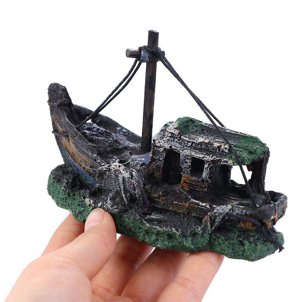 Аквариум Декорации Рыбный Ландшафт Подводная лодка Украшения Ландшафтные Аксессуары Затонувший Корабль