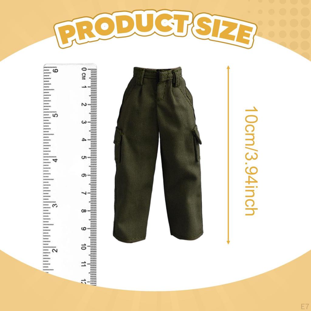 1/12 Action Figure Clothes Doll Costume Pants Mini Fashion Miniature Clothing Dress Up for 6 Inch