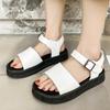Сандалии на плоской подошве женские белые летние туфли-муффины на плоской подошве 2024 года женская модная пляжная черная пряжка женская обувь Zapatos De Mujer