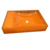 Bathroom Transparent Resin Vessel Sink Cloakroom Rectangular Countertop Orange Washbasin