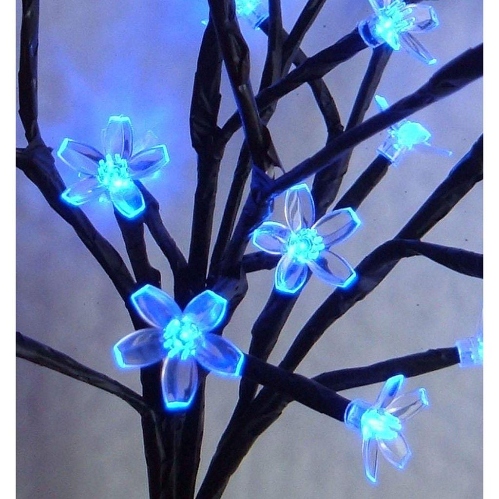 18-Inch LED Cherry Blossom Bonsai Tree Lamp with 28 LEDs | Adjustable Branches | Corded Electric Decorative Night Light Gift (Blue Color)